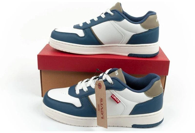 Levi's Kick Se vaikiški sportiniai bateliai jaunimui, balti, patogūs, madingi
