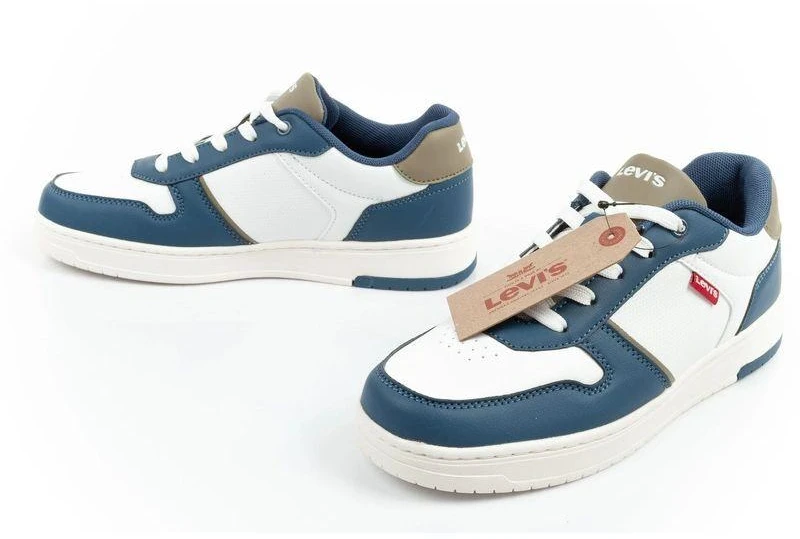 Levi's Kick Se vaikiški sportiniai bateliai jaunimui, balti, patogūs, madingi