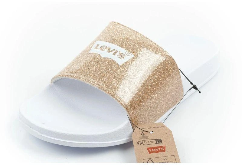 Levi's moteriškos patogios blizgios sportinio stiliaus šlepetės madingos