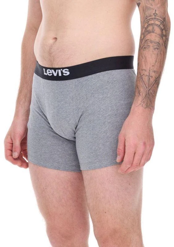 Levi's Vyriški 3 vnt. pakuotė Pilki Medvilniniai Bokseriai