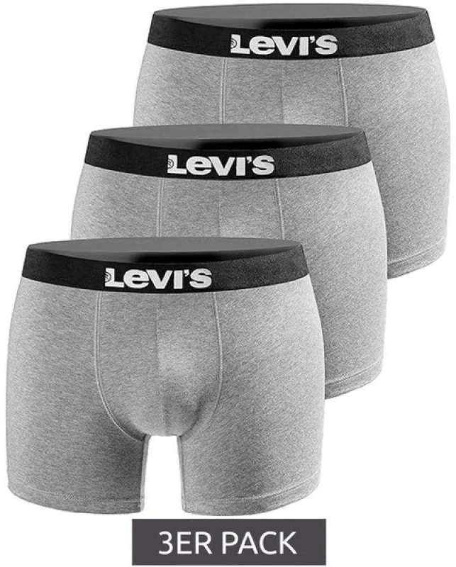 Levi's Vyriški 3 vnt. pakuotė Pilki Medvilniniai Bokseriai