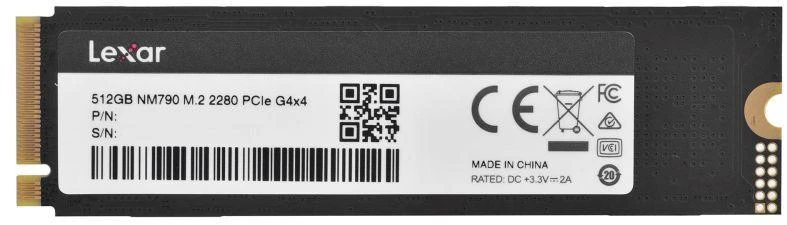 Ausinės Lexar NM790 512 GB M.2 PCIe NVMe SSD