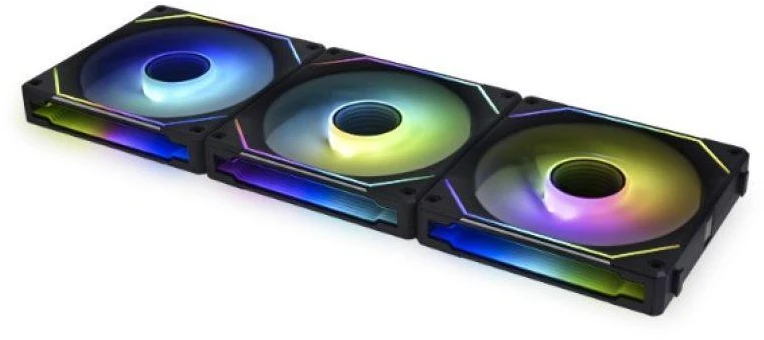 Lian Li UNI FAN SL-INF 120 ARGB Reverse Blade PWM korpuso ventiliatorius, 3er Pack su valdikliu- 120mm, juodos spalvos
