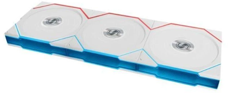 Lian Li UNI FAN TL Wireless LCD korpuso ventiliatorius, ARGB, PWM, 3er-Pack su valdikliu- Reverse Blade, 120 mm, baltos spalvos