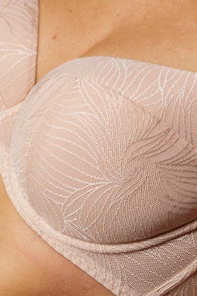 Liemenėlė kūno spalvos su paminkštinimu ir nėriniais Cate
