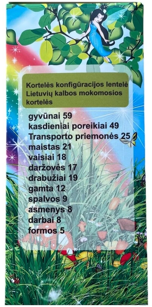 Lietuviškai įgarsintos lavinamosios kortelės + aparatas Geras Žaislas