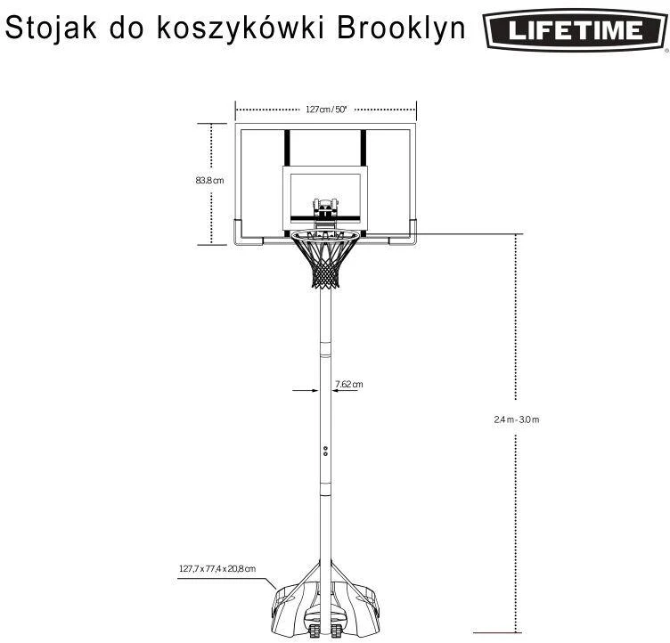 Lietuviškas krepšinio stovas "Lifetime" 50" BROOKLYN 90981