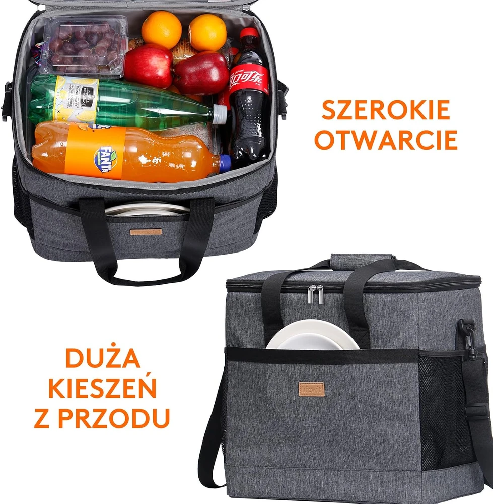 Lifewit izoliuotas pietų krepšys 20 l, sulankstomas, bordo, LF233125