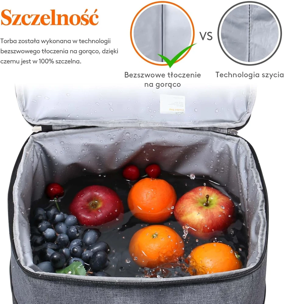 Lifewit izoliuotas pietų krepšys 20 l, sulankstomas, bordo, LF233125
