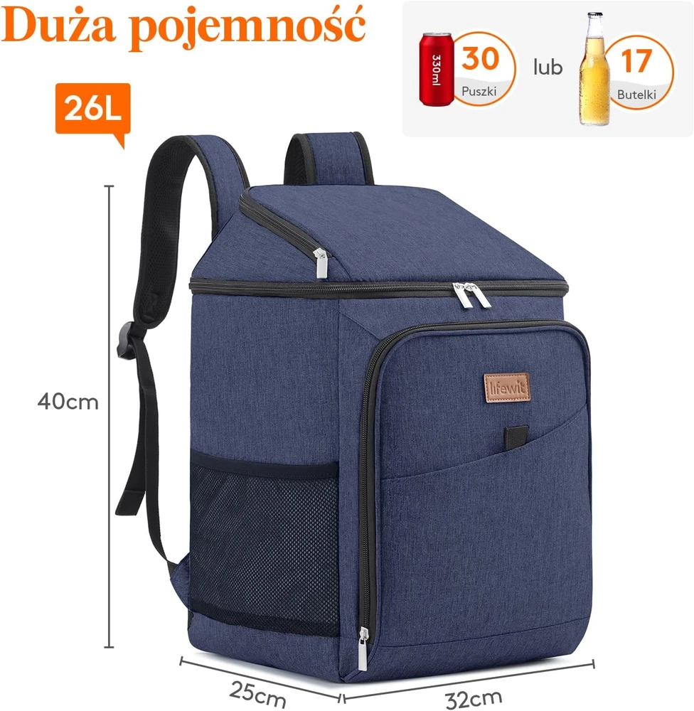 Lifewit termoizoliacinė kuprinė 26 l, sandari, su 7 mm EPE izoliacija, LF230135