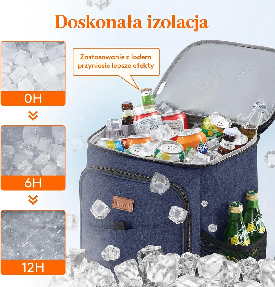 Lifewit termoizoliacinė kuprinė 26 l, sandari, su 7 mm EPE izoliacija, LF230135