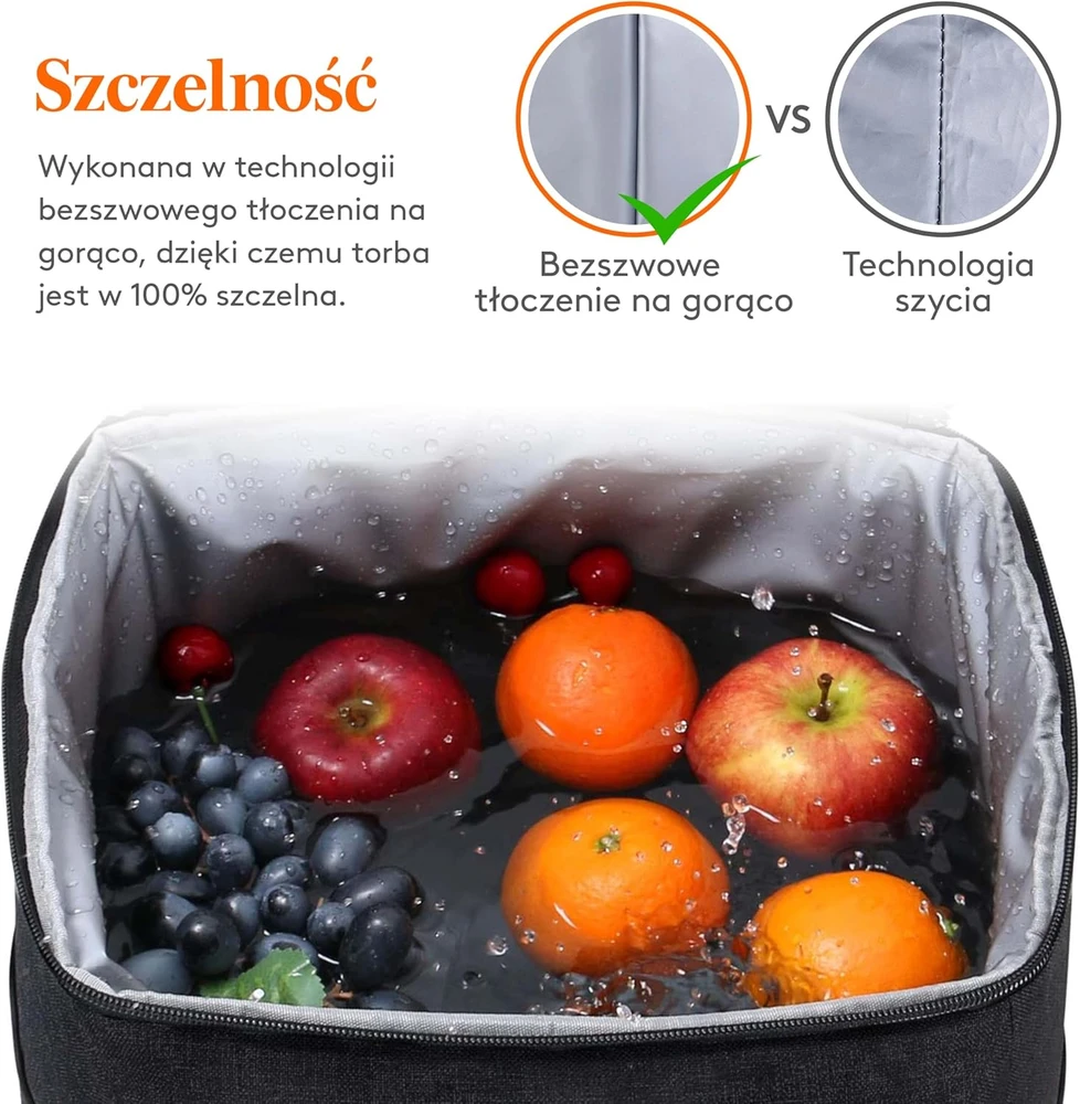 Lifewit termoizoliacinė šaltkrepšio kuprinė 26 l, sandari, juoda, 230135