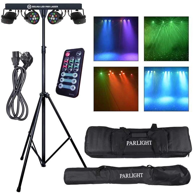 LIGHT4ME LED PAR ir lazerinio apšvietimo komplektas