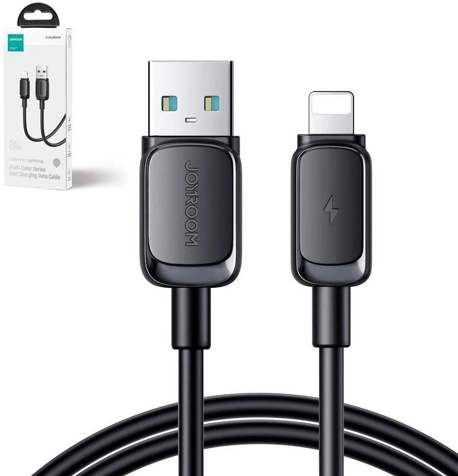 „Joyroom Multi-Color Series A14 Lightning“ / USB-A 2.4A 1.2 m laidas - Juodas