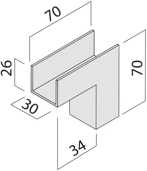 Linijinės sistemos XFORT bėgelio kampinis sujungimas, juodas, FRT01IAC SBK