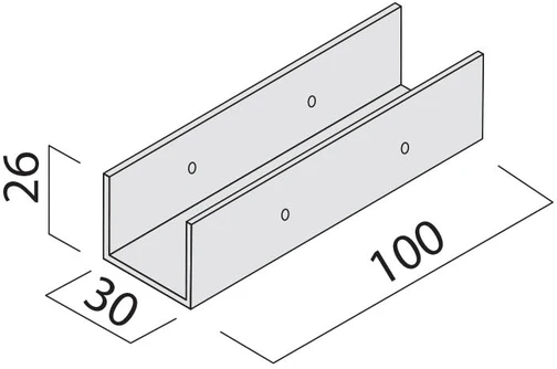 Linijinės sistemos XFORT bėgelio sujungimas, juodas, FRT01LC SBK