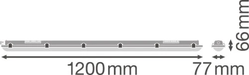 Lubinis šviestuvas Ledvance Linijinis šviestuvas DAMP PROOF 1500 58 W 4000 K IP65