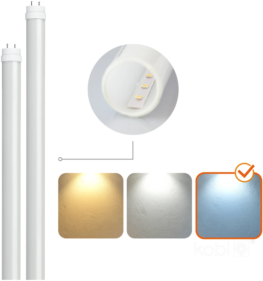 Linijinis šviestuvas G2, pilkas, su 2x LED T8 18W 120cm 6500K lempomis, IP65