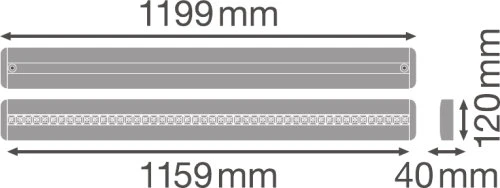 Linijinis šviestuvas IndiviLED© DIRECT su avariniu moduliu 1200 34 W 3000 K EM