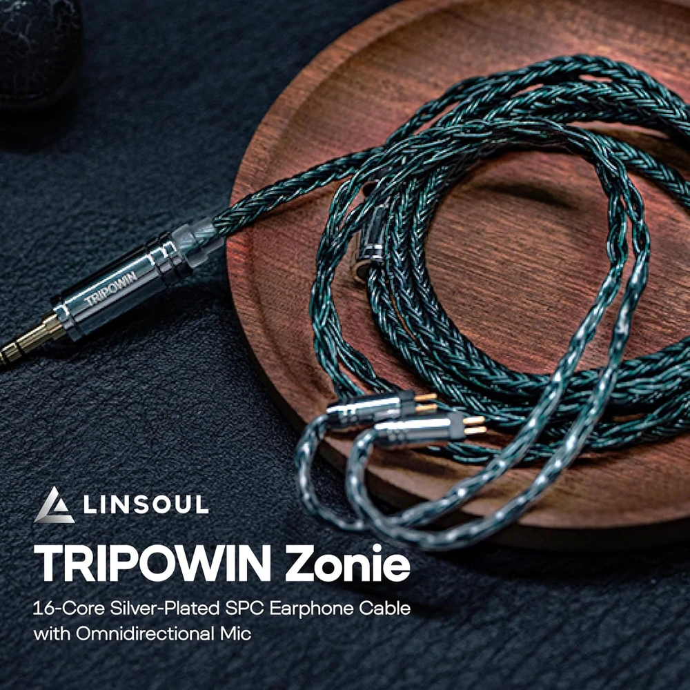 Linsoul ausinių keitimo kabelis 2 kontaktų 0,78 mm į 3,5 mm Tripowin Zonie