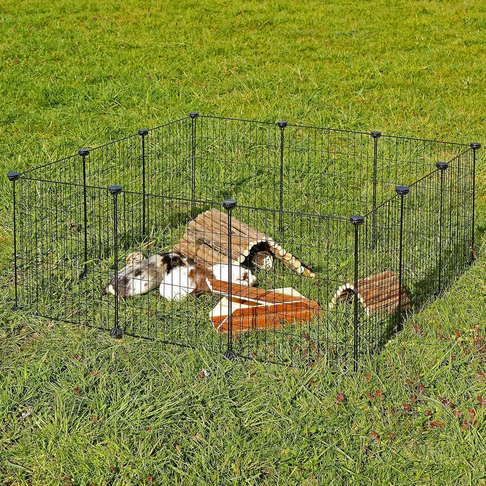 lionto triušių aptvaras iš metalo 144 × 74 × 46 cm, juodas, PF00199