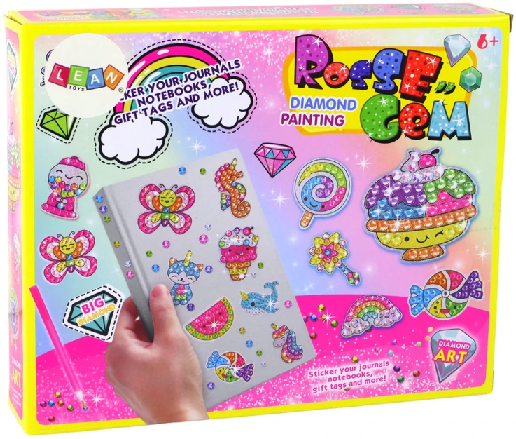 Lean Toys Vaikiškas deimantinių lipdukų rinkinys su priedais