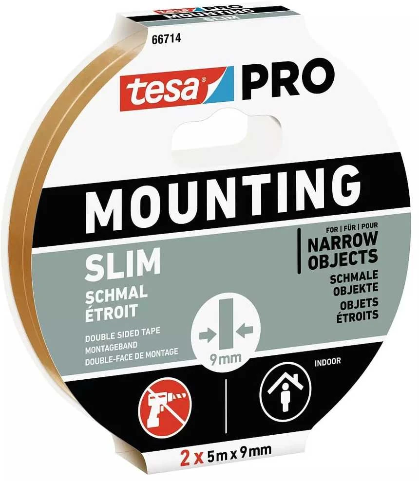 Lipni dvipusė juosta lauko darbams TESA SLIM (2 vnt.) 5m x 9mm 66714-00001-00