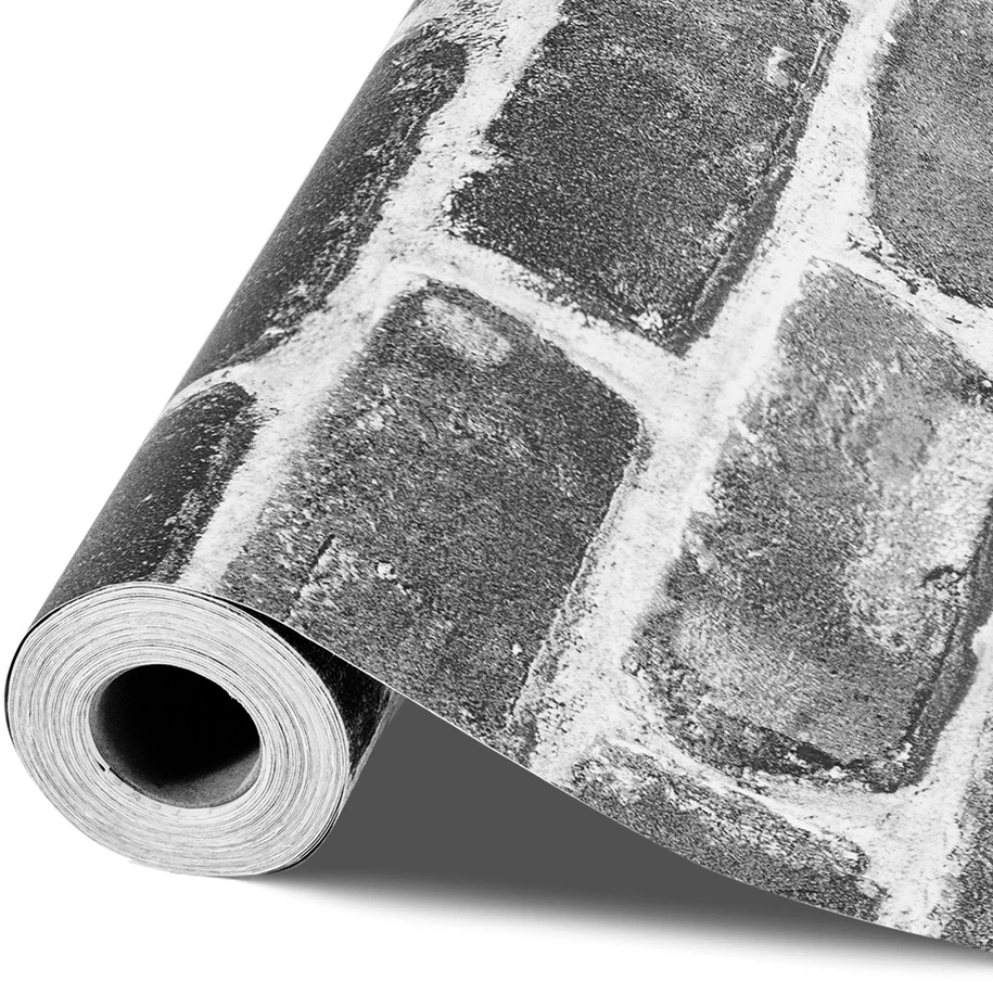 VEVOR Pilkas lipnus tapetas 45cm x 10m miegamajam