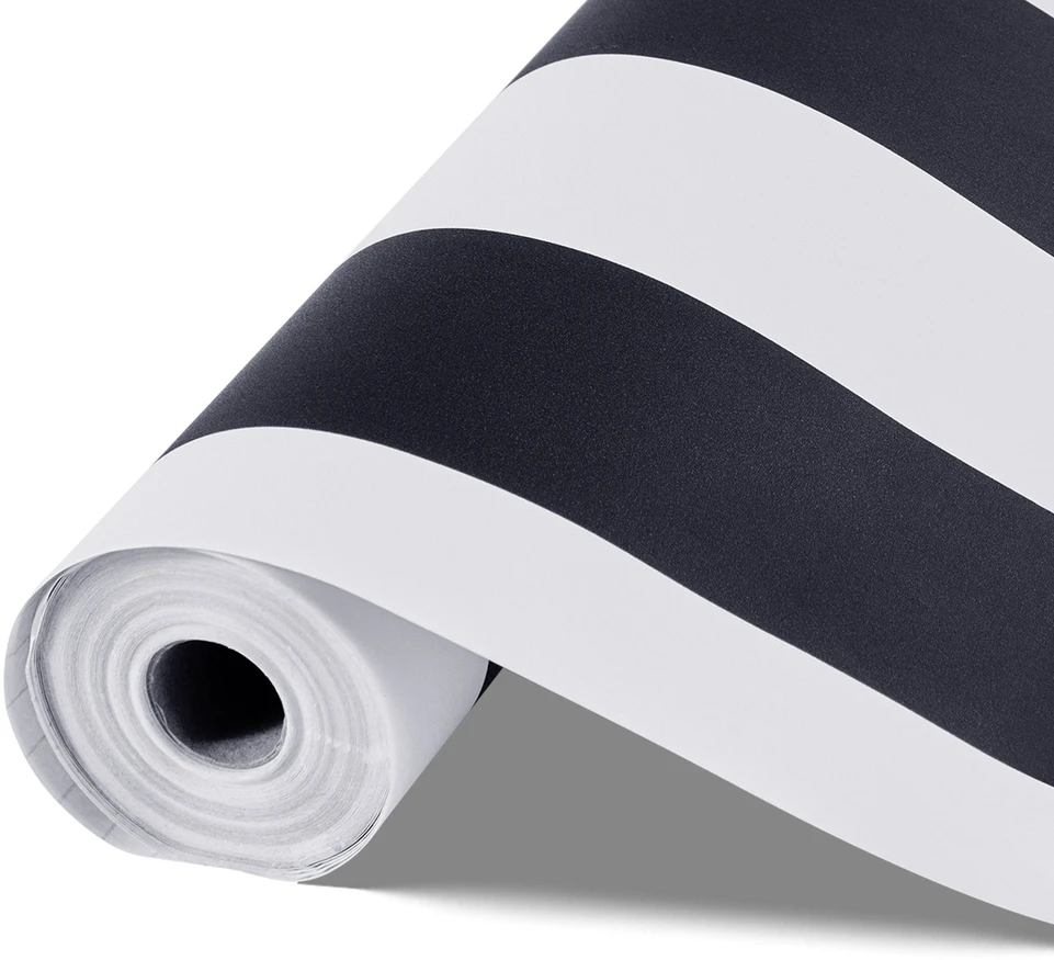 VEVOR Lipni tapetai 45cm x 15m juodai balti