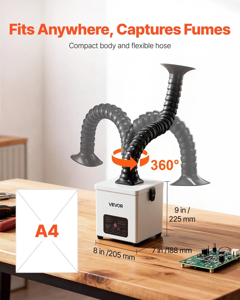 VEVOR Litavimo dūmų ištraukiklis su 3 pakopų filtru