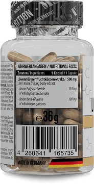 Liūtmėnės grybo ekstrakto kapsulės MST 60 kapsulių