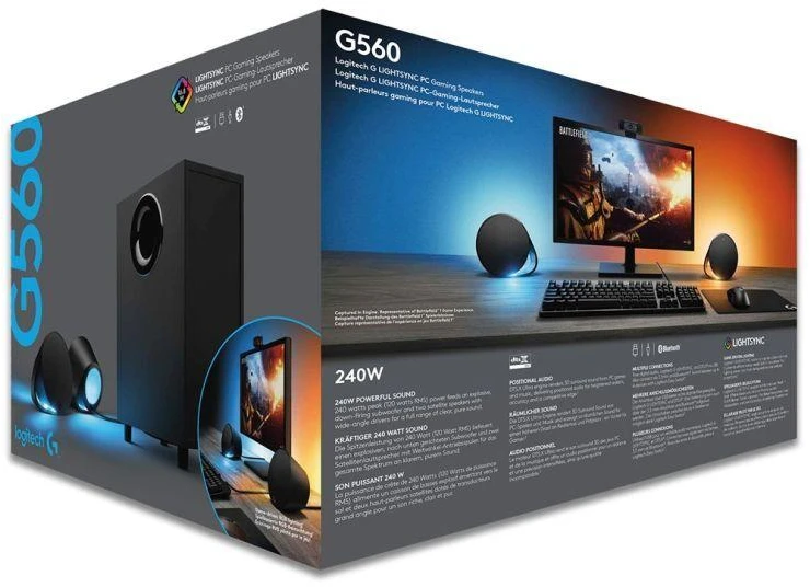 Kompiuterio kolonėlės Logitech G560 2.1 kanalai 120 W Juoda