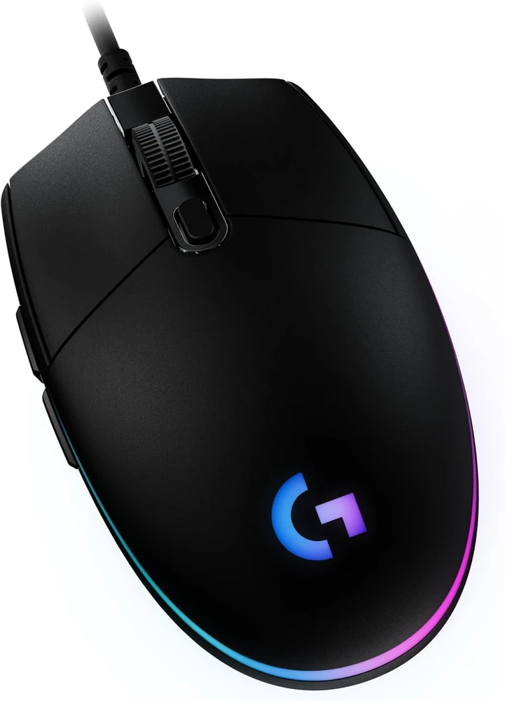 Logitech G203 LIGHTSYNC su laidu žaidimų pelė, 8000 DPI, RGB apšvietimas, 6 programuojami mygtukai, juoda