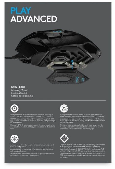 Žaidimų pelė Logitech G502 Hero