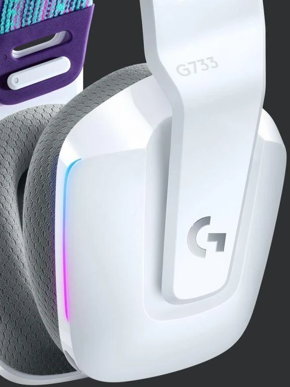 Logitech G733 Lightspeed Baltos Ausinės