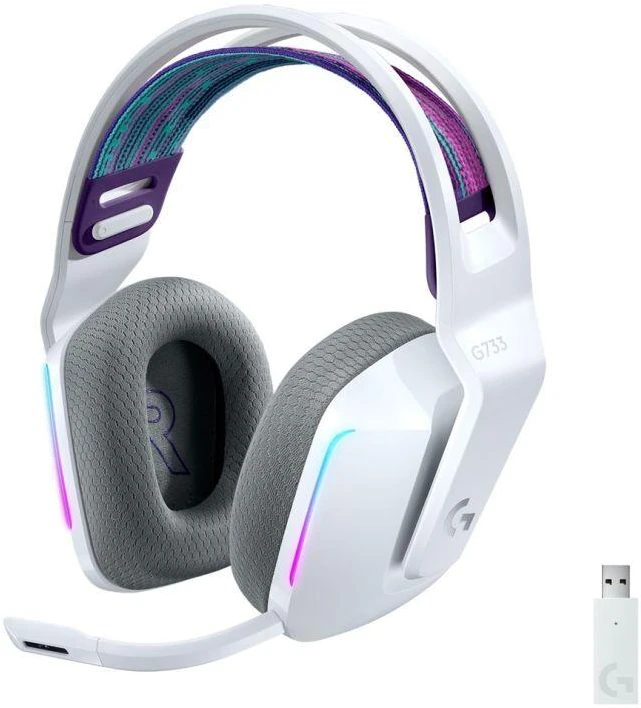 Logitech G733 Lightspeed Baltos Ausinės