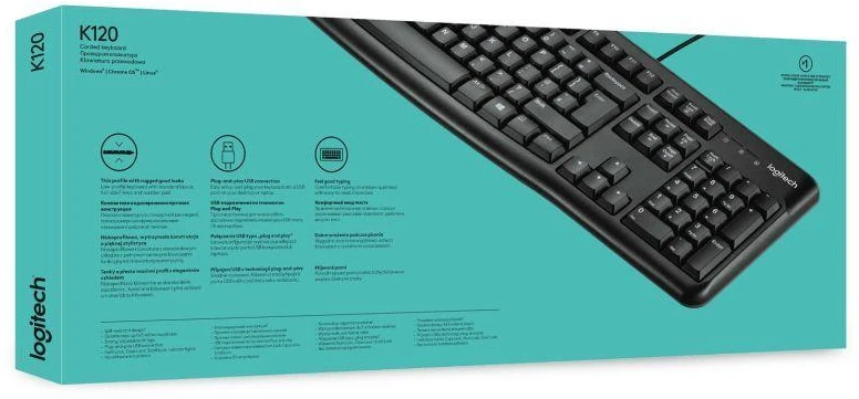 Logitech K120 Membraninė klaviatūra 920-002479 (USB 2.0; juoda)