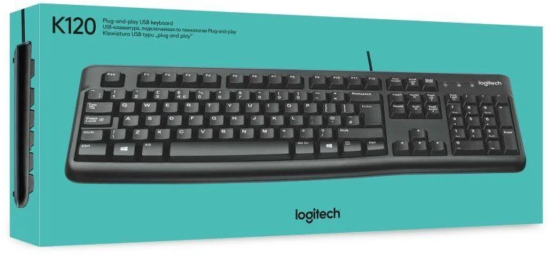 Logitech K120 Membraninė klaviatūra 920-002479 (USB 2.0; juoda)