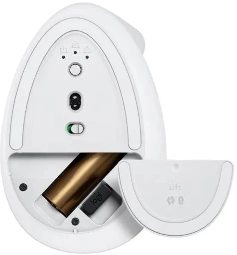 Logitech Lift vertikali balta pelė