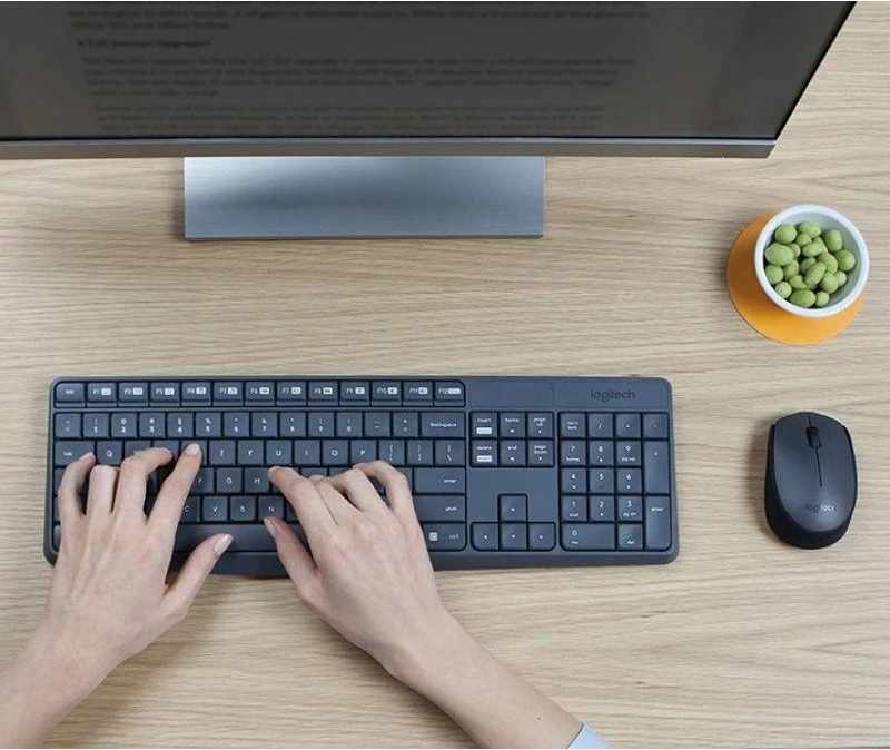 Belaidis klaviatūros ir pelės rinkinys Logitech MK235, US išdėstymas