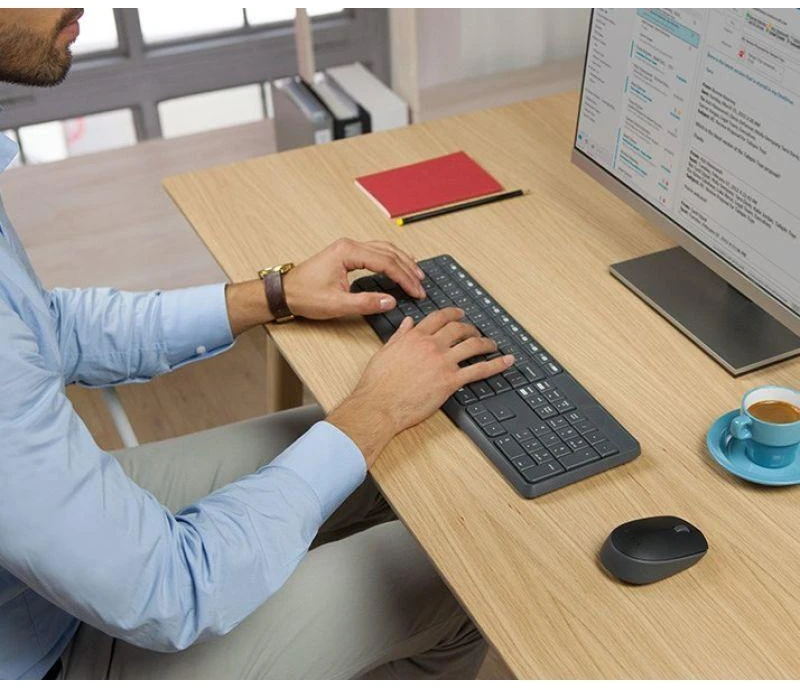 Belaidis klaviatūros ir pelės rinkinys Logitech MK235, US išdėstymas