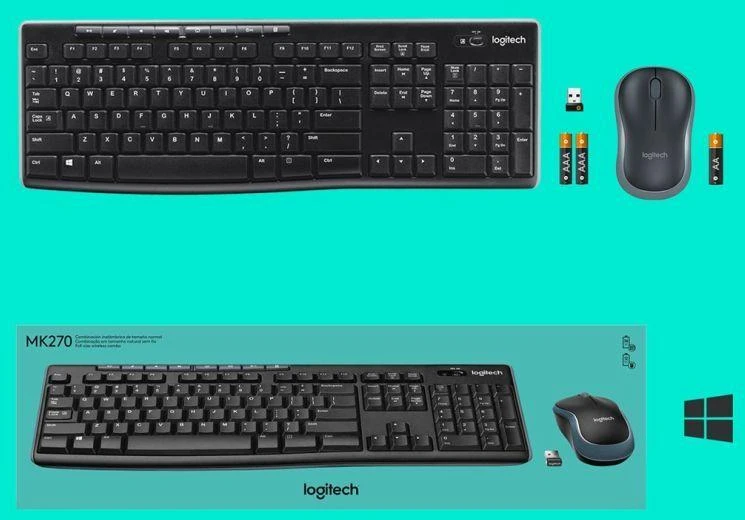 Logitech MK270 Membraninė klaviatūra 920-004508 (USB (2.4 GHz belaidis ryšys); juoda)