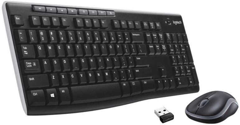 Logitech MK270 Membraninė klaviatūra 920-004508 (USB (2.4 GHz belaidis ryšys); juoda)