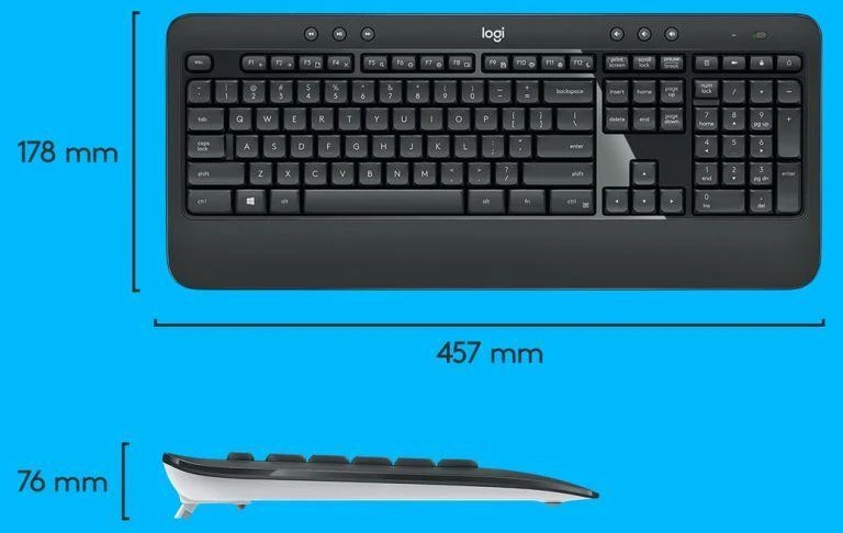 Logitech MK540 920-008685 membraninė klaviatūra ir pelė (USB; juoda; optinė; 1000 DPI)