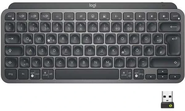 Minimalistinė Belaidė Klaviatūra su apašvietimu Logitech MX Keys Mini, Grafito spalvos, Vokiečių (Qwertz) išdėstymas