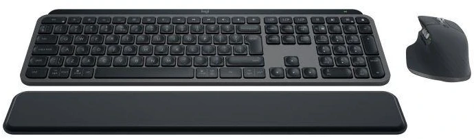 „Logitech MX Keys S Combo“ grafito spalvos klaviatūra ir pelė