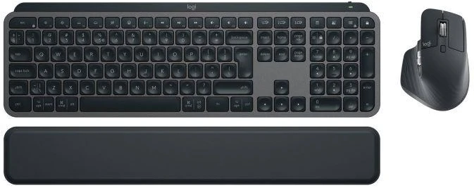 „Logitech MX Keys S Combo“ grafito spalvos klaviatūra ir pelė