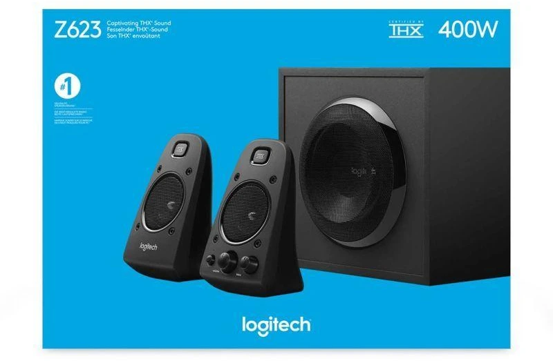 Ausinės Logitech Z623 garsiakalbių sistema 200W, universali, juoda, 2.1 kanalo, 35W