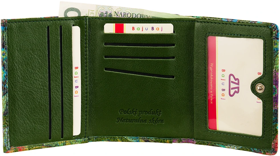 LORETTA Mały Portfel Damski BajuBaj skórzany žalia RFID