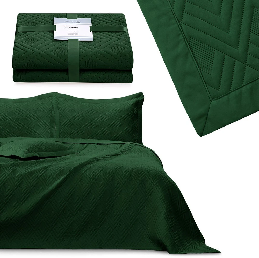 AmeliaHome Lovatiesė 170 × 270 cm, butelių žalios spalvos